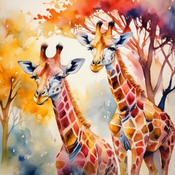 Lámina "Dos Jirafas"