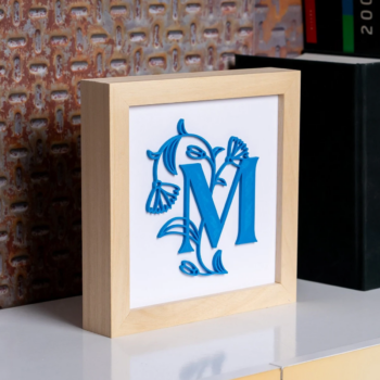 Cuadro con inicial estilo FLORES