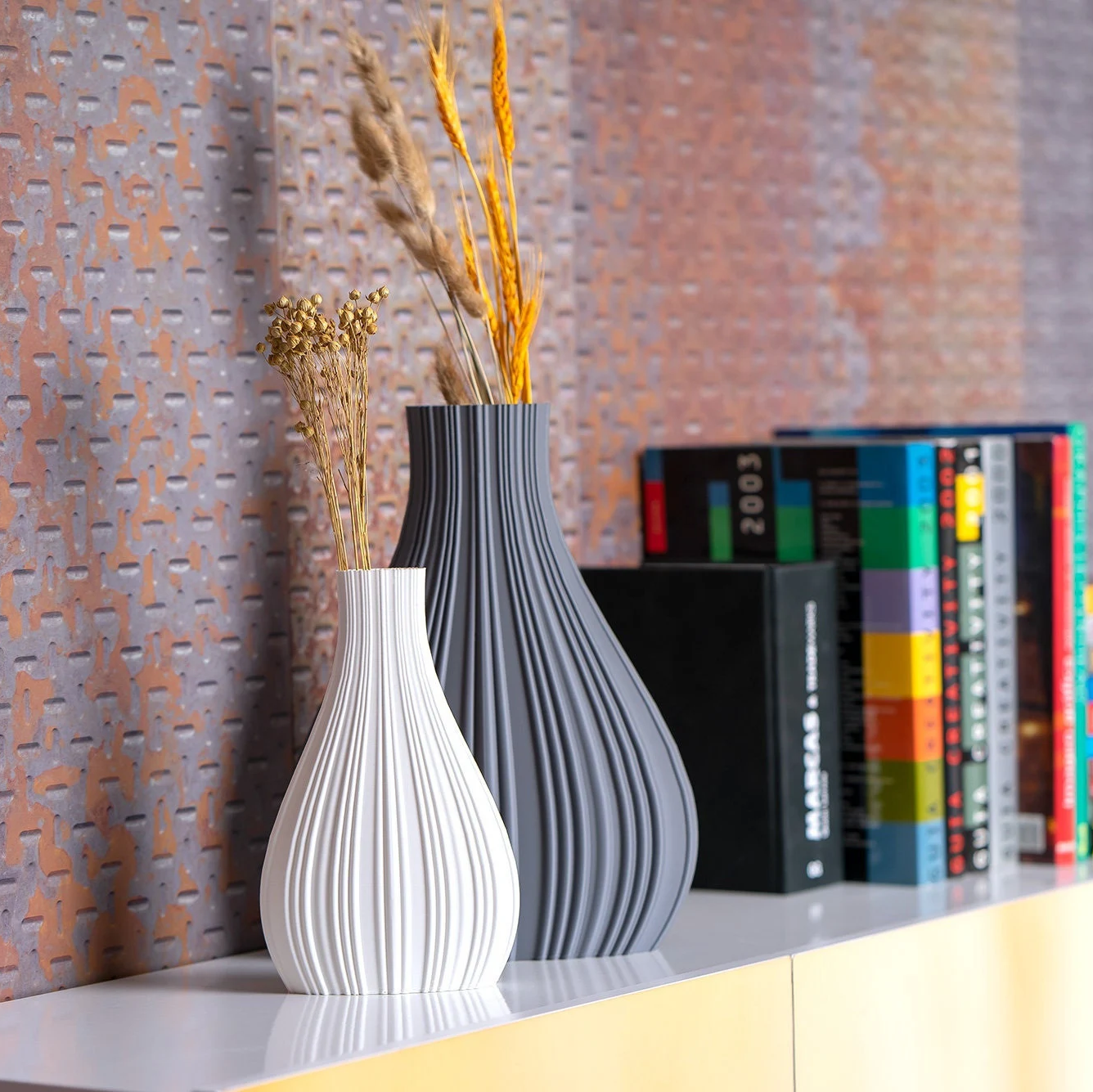 Jarrón para flores secas "KNUBBIG"