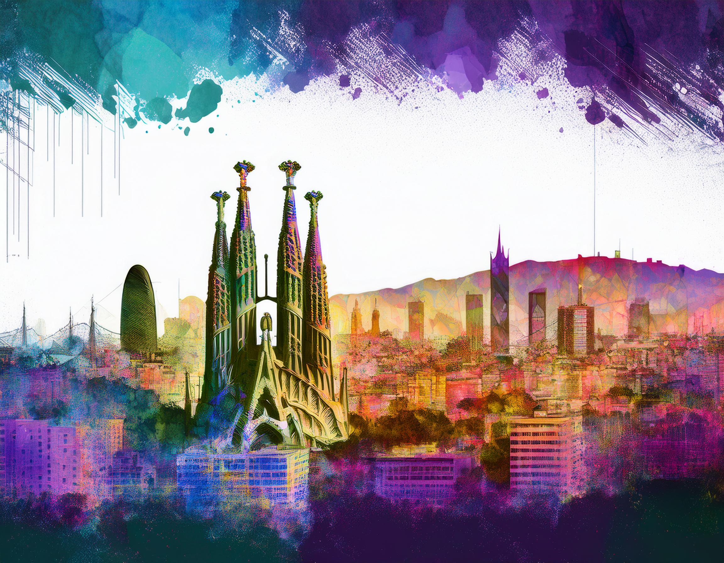 Lámina "Skyline Barcelona"