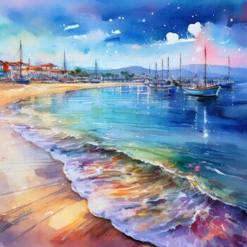 Lámina "Barcos y playa 1"