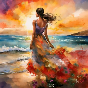 Lámina "Chica en la playa 3"